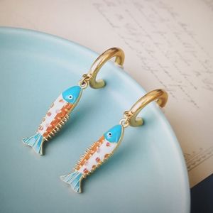 New. Fish 🐠🐟 earrings.Chic.Enamel Double side.